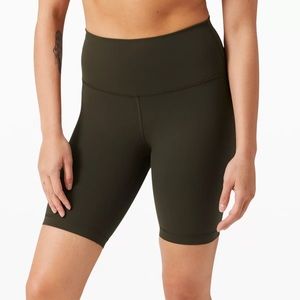 lululemon wunder train biker short - dark olive
